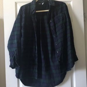 BDG Flannel Boyfriend Top